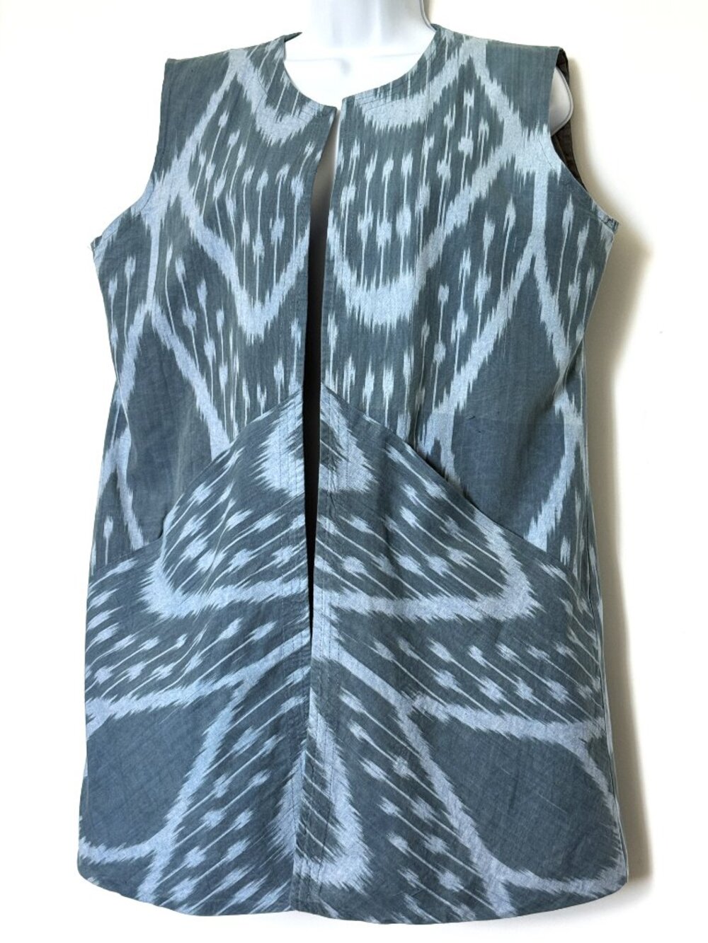 Jacket from Uzbekistan Women's national clothing blue cotton size 14